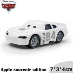 2PCS Disney Pixar Cars McQueen Film No.84 White&Blcak Apple Car Toy Car Gift