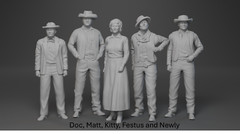 GUNSMOKE TV SHOW 3D Printed 5 Figure Set – Doc Matt Kitty Festus and Newly 1:24