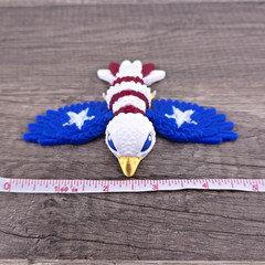 Tiny Eagle 3D Articulated Flexi Fidget Toy Gift- Collectible Desk Pet – Flag