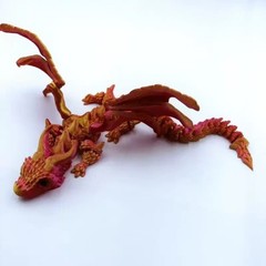 3D Printed Crystal Dragon Flexible Articulated Dragon Fidget Toys Desktop Decor