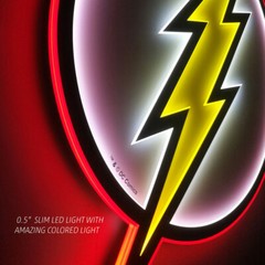 THE FLASH DC LOGO LIGHT Large LED 23″ Store Display Comic Sign BRANDLITE