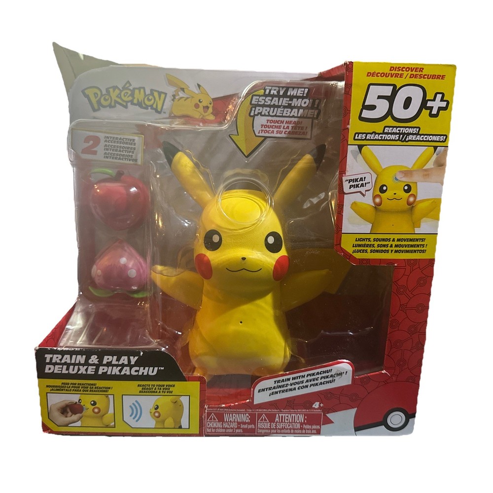 Pokemon Train and Play Deluxe Pikachu 4.5″ Interactive Figure