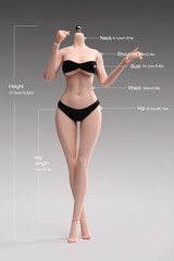 YM 1/6 Sexy Bust Super Flexible Seamless Body W/Details 12″ Female Figure Doll