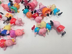 Peppa Pig Figures & Vehicle Lot Yellow School Bus Caravan Granddad Dog Pig Toys