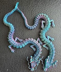 TWO (2) NEW 3D Printed 12″ Articulating Fidget Dragons Awesome Color!!