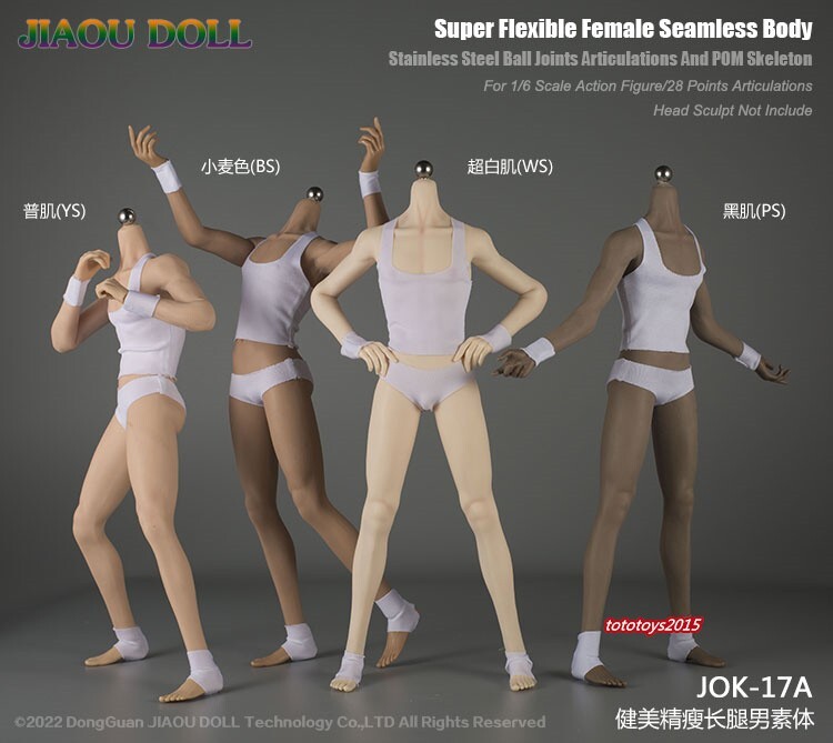 1:6 Scale JIAOU DOLL JOK-17 Super Flexible Seamless Male Body Figure Model Toys