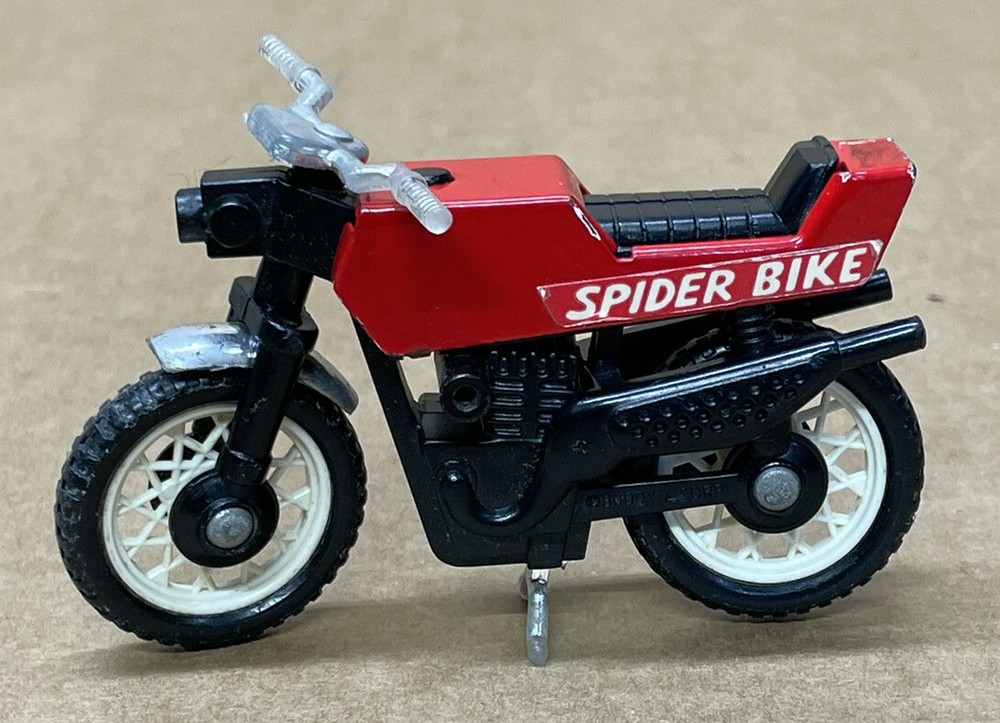 Spider-Man Motorcycle Bike Die cast Metal Buddy L Spider Bike Toy RARE 1980s