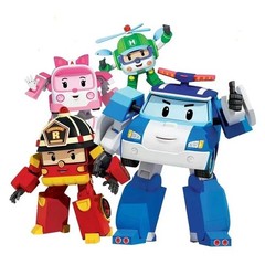 6pcs Academy Robocar Toys Poli Roy Amber Robot Mark Bucky Transformer Kids Gifts