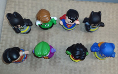 7 DC Comics Fisher Price Little People Batman Robin Joker Superman Wonder Woman+