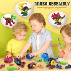 Dinosaur Toys for 3, 4, 5, 6, 7 Year Old Boys, Take Apart Toys with Drill for…