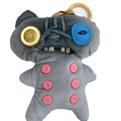 Fuggler Monster WRINKLE MCSTINKLES Secret Rare Plush Keychain Alley Cats 3.9in