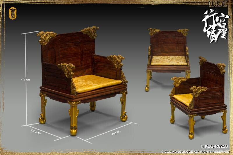 KongLingGe 1/6 Scale Ming Dynasty Emperor Dragon Chair KLG-R025B Scene In Stock
