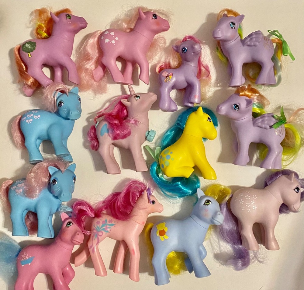 Lot of 13 Vintage G1 1980’s & Reproduction My Little Pony Toys