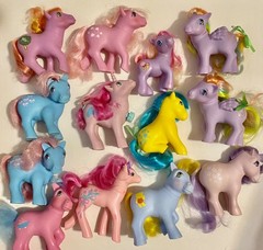 Lot of 13 Vintage G1 1980’s & Reproduction My Little Pony Toys