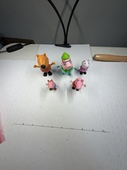 Peppa Pig Figure Lot Peppa George Daddy Pig Fox Character 5 PVC Toys
