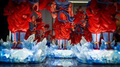 Dragon Ball Super Sanya Goku Blue Red Wukong 33cm LED Anime Statue Figure