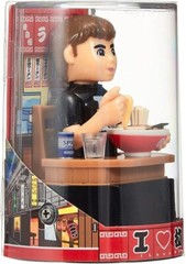Solar Powered Toy RAMEN Eating Man & SUSHI Chef Figure Set No Batteries Required