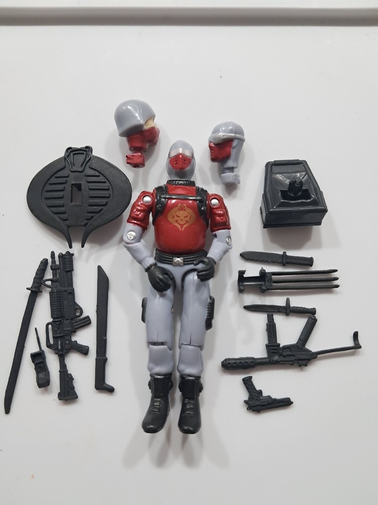 Gi Joe Black Major Snake Eyes Cobra Invasor Red And Gray Trooper Figure 3.75