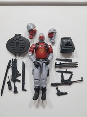 Gi Joe Black Major Snake Eyes Cobra Invasor Red And Gray Trooper Figure 3.75