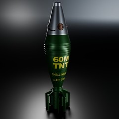 Custom 3D Printed 60mm M49A1 Mortar Shell – WW2 Replica Prop 1:1 (Painted)