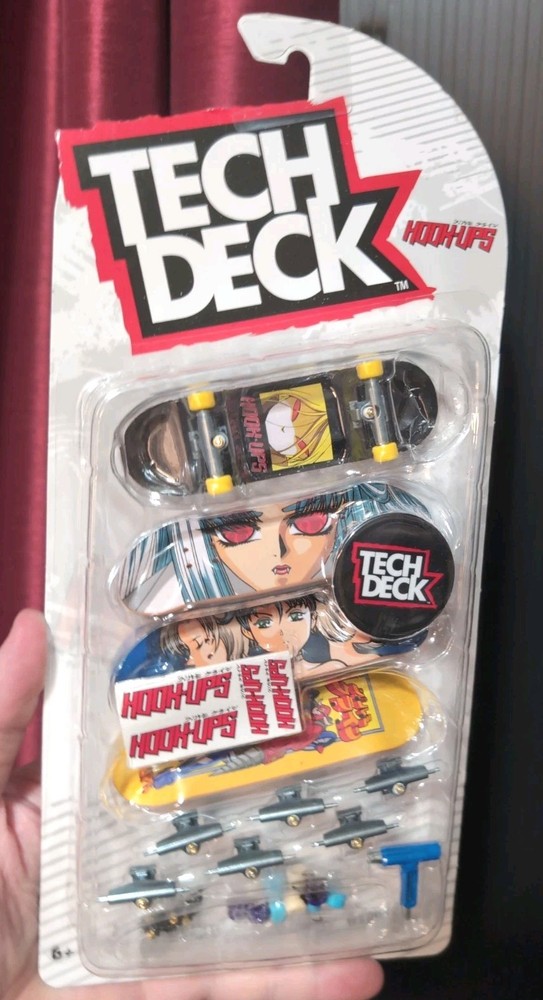 Tech Deck Hook Ups Finger Skateboard 4 Pack Anime Girl Robot Toy Fidget Sealed
