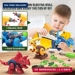 Dinosaur Toys for 3, 4, 5, 6, 7 Year Old Boys, Take Apart Toys with Electric Dri