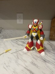 Mega Man Zero Red White Yellow Plastic Action Figure w/ Light-Up Sword
