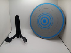 Retro Original Tron style identity disk full size (power-up) Grey/Blue ID Disc