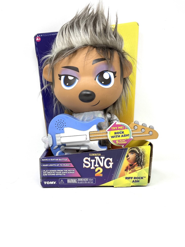 Sing 2: Riff-Rock Ash Plush Toy – Rockin’ Interactive Toy – 12” Tall – 4 Years+