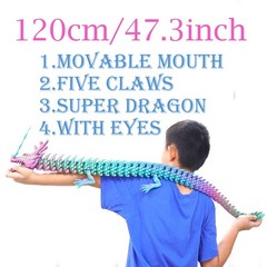 47.5inch 3D Printed dragon Model,Articulated Animals figure,Toys Home Decor