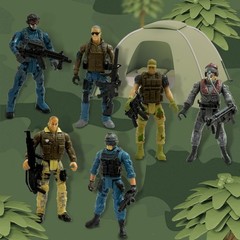 Military Action Figures Bundle: 6 Soldiers & Weapons – Perfect Birthday Gift