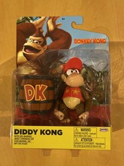 World of Nintendo Diddy Kong w/ Barrel Donkey Kong 4″ Action Figure Jakks Toy