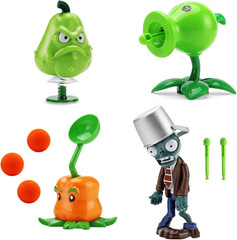 4 PCS Plant vs Zombies Toys Action Figures Zombies PVZ Toys Sets Gifts for Kids