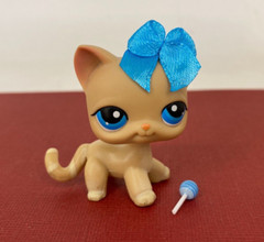 ❤ Littlest Pet Shop ❤ LPS #228 – Authentic Beige Shorthair Cat with Stripe Tail