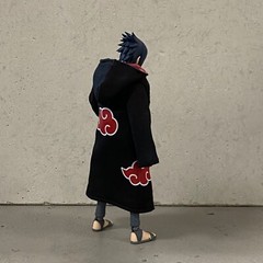 PB-R-SAS: 1/12 Akatsuki fabric robe with hood for Bandai SHF Sasuke Uchiha