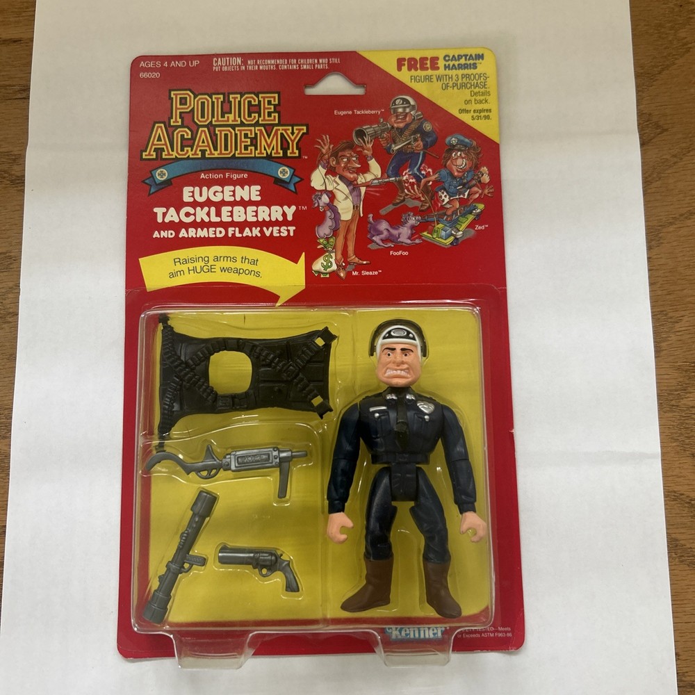 Kenner Police Academy Eugene Tackleberry Boxed Figure w/ Flak Vest & Weapons
