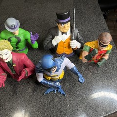 Diamond Select Toys Batman 1966 Classic TV Series Vinyl Bust Bank Lot Of 5