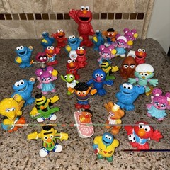 Sesame Street Big Bird Count Bert Ernie Elmo Jim Henson Muppets Figures Lot 4038