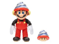 Jakks Pacific Super Mario DRILL MARIO with Drill Mushroom 4″ Figure NEW 2026