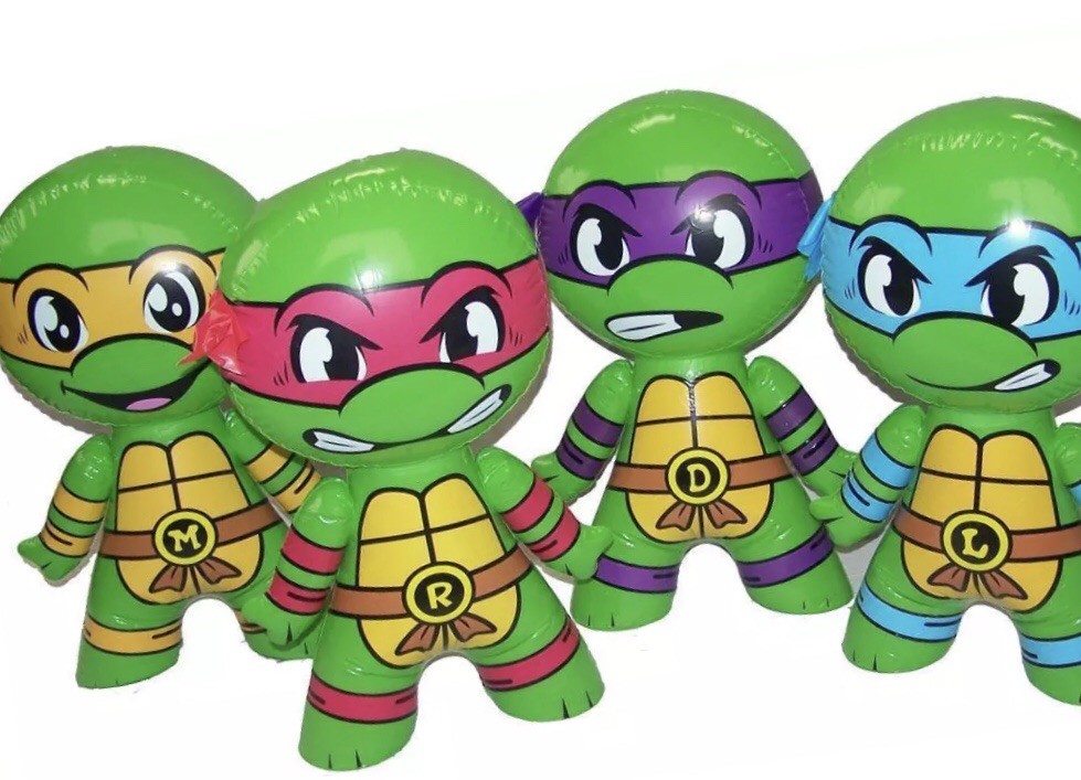 NEW! 4 Pcs NINJA TURTLE Collection Birthday Party Favors TMNT inflatable toy 24”