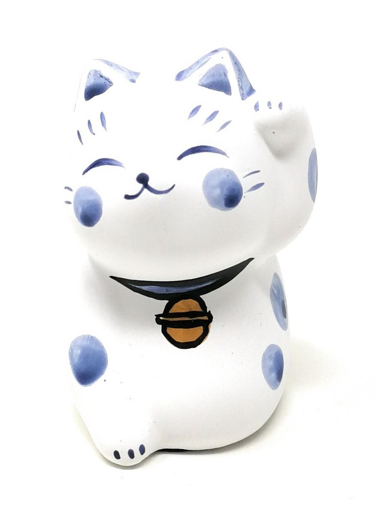 THY COLLECTIBLES Hand Painted Feng Shui Mini Maneki Neko Lucky Cat White…