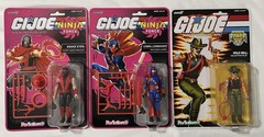 GI Joe Super7 ReAction Ninja Force SNAKE EYES COBRA COMMANDER WILD BILL Figures