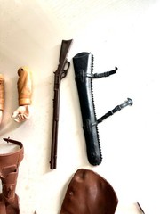 Vtg 1960s Marx Johnny West cowboy Western Action Figure Toy 9″ W/ Accessories