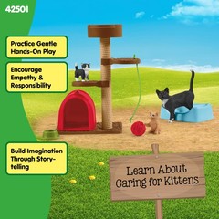 Farm World, Animal Toy Gifts for Kids, Playtime for Cute Cats, 9-piece Set with