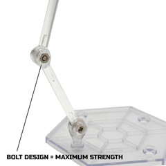 Poseable Flight Stands, Articulated Action Figure Stands, CLEAR, Figures 4-7 IN
