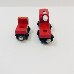 Thomas The Tank Engine & Friends Wooden Railway Sodor Dept 36 FIRE TRUCK & TRAIN