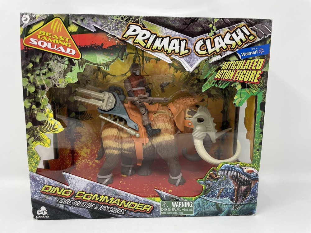Primal Clash Dino Commander Action Figure Mammoth Dinosaur Beast Taming Squad