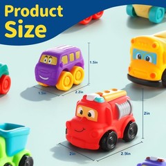 bessome Soft Rubber Toy Figure Car for 1 Year Old Boy with Playmat (Storage B…