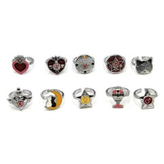 HEART MOON & STAR Sailor Moon 10 Pcs. Ring Set (Cat Anime)