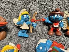 Vintage and Other Holiday Smurf Figures lot of 10 Various